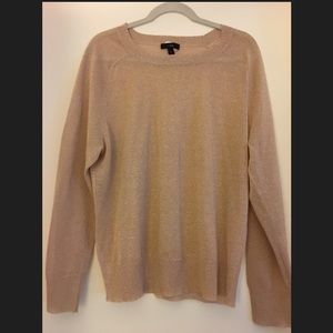 J Crew long sleeve thin sparkly gold sweater